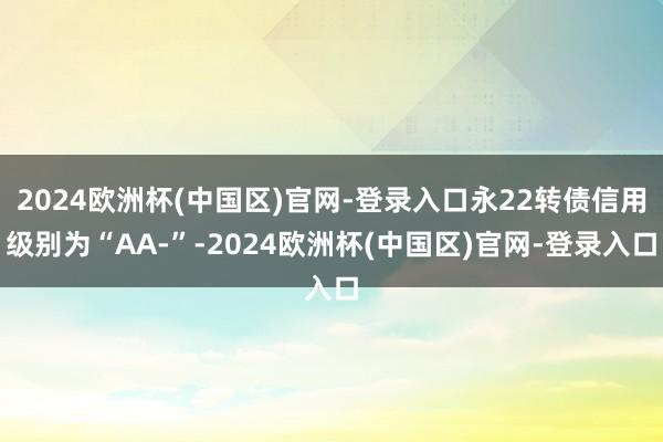 2024欧洲杯(中国区)官网-登录入口永22转债信用级别为“AA-”-2024欧洲杯(中国区)官网-登录入口