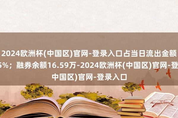 2024欧洲杯(中国区)官网-登录入口占当日流出金额的0.05%；融券余额16.59万-2024欧洲杯(中国区)官网-登录入口