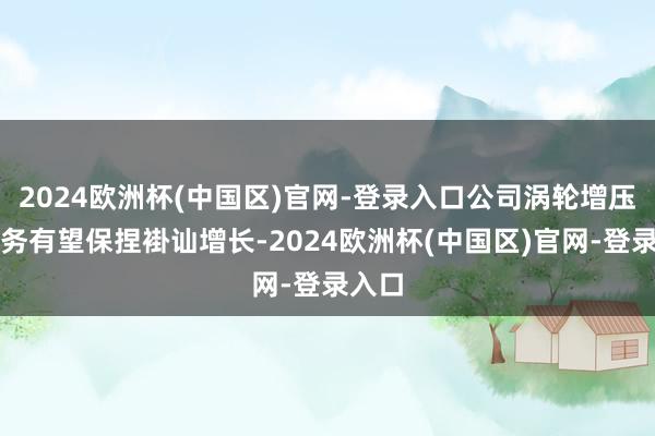 2024欧洲杯(中国区)官网-登录入口公司涡轮增压器业务有望保捏褂讪增长-2024欧洲杯(中国区)官网-登录入口