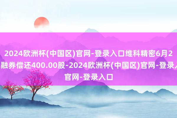 2024欧洲杯(中国区)官网-登录入口维科精密6月20日融券偿还400.00股-2024欧洲杯(中国区)官网-登录入口