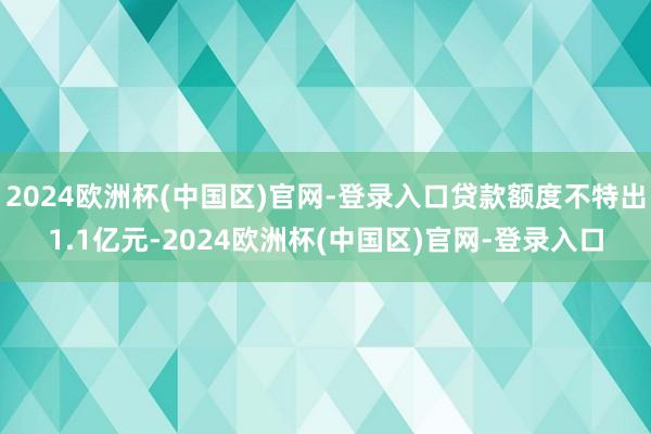 2024欧洲杯(中国区)官网-登录入口贷款额度不特出1.1亿元-2024欧洲杯(中国区)官网-登录入口